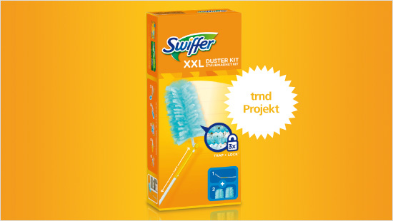 Der Swiffer XXL Staubmagnet schließt 3x mehr Haare und Staub ein als herkömmliche Methoden.
