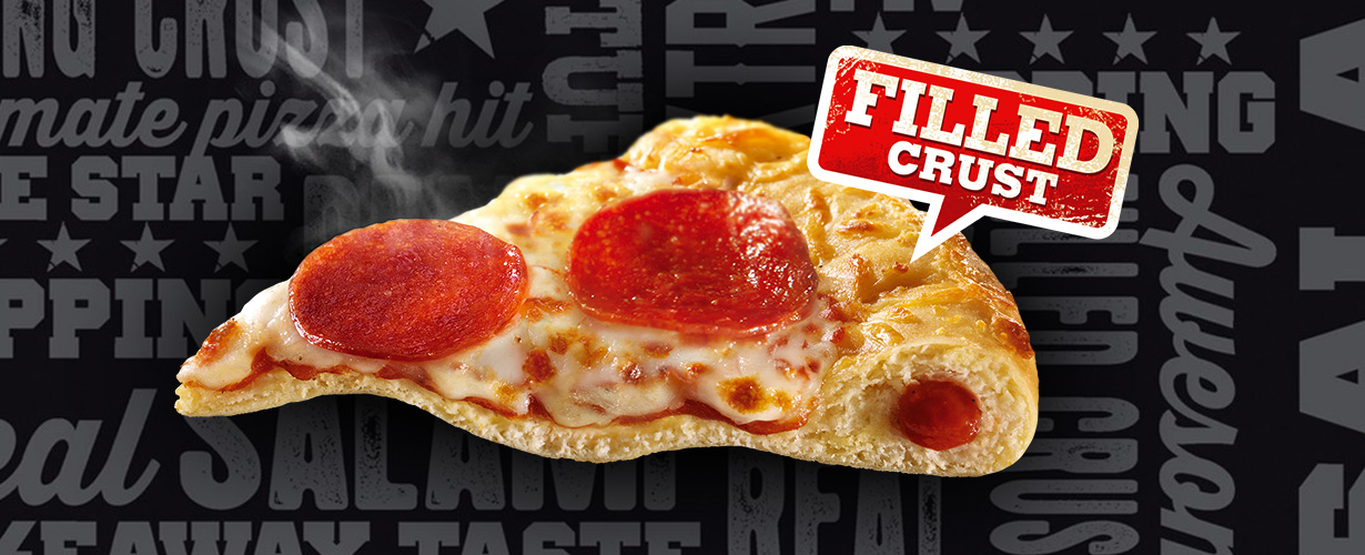 Das Besondere ist der Rand der Dr. Oetker The Take Away, denn dieser ist mit Tomatensauce gefüllt.