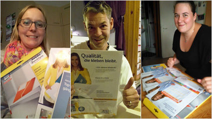 Die ersten Startpakete mit den Universal-Etiketten kommen bei den Projektteilnehmern an.