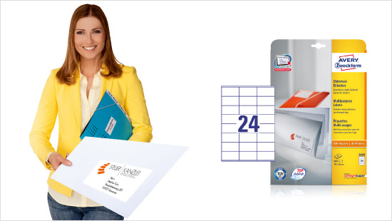 Die Avery Zweckform Universal-Etiketten bieten Top Klebkraft auf allen gängigen Oberflächen.