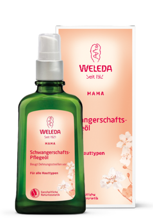 Das Weleda Schwangerschafts-Pflegeöl.