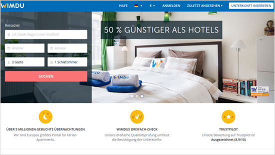 Die Apartments lassen sich ganz einfach über die Webseite Wimdu.de buchen. Dazu das Reiseziel eingeben, den Reisezeitraum auswählen – und los geht‘s.