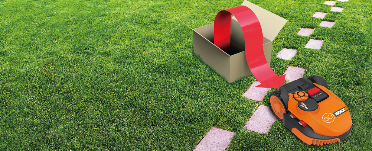 Weil er ab Werk vorprogrammiert ist, kann er nach dem Auspacken sofort mit seiner Arbeit auf dem Rasen beginnen.