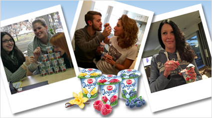 Zott Jogolé 1,2% Fett gemeinsam verkosten.