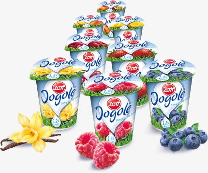 Acht cremig leichte Sorten.