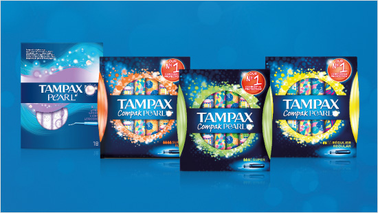 … y Tampax Compak Pearl con aplicador para colocar más fácilmente.