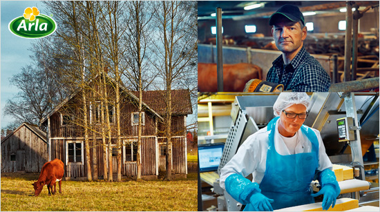 Arla Foods es la tercera cooperativa láctea más grande del mundo y todas sus granjas siguen un estricto programa de calidad para transformar la leche en quesos, mantequillas, leches en polvo…