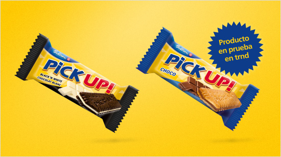Además de la tradicional Pick Up!, también podemos probar Pick Up! Black ‘n White: galleta de cacao con tableta de chocolate blanco.