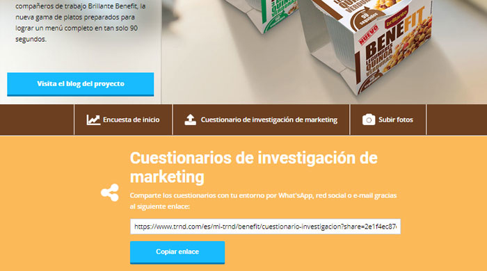 Comparte el link al cuestionario de investigación de marketing.