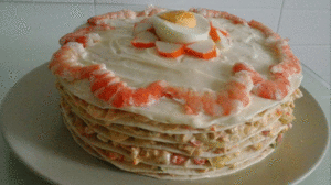 Tarta salada con tortitas de trigo