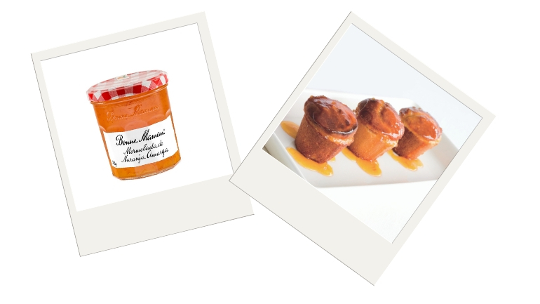 Babas con confitura de naranja amarga