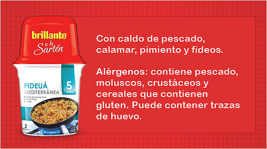 Fideuá mediterránea: receta inspirada en un plato marinero de la costa levantina. Similar a la paella, pero sustituyendo el arroz por fideos de pasta.