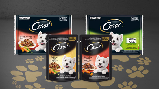 Encontraremos las bolsitas Cesar en el supermercado, en 2 recetas en formato individual y en packs de 4 bolsitas.