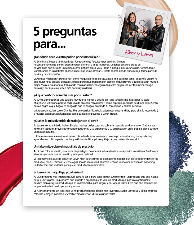 Nos acompañan Lara y Aitor de ck one color 