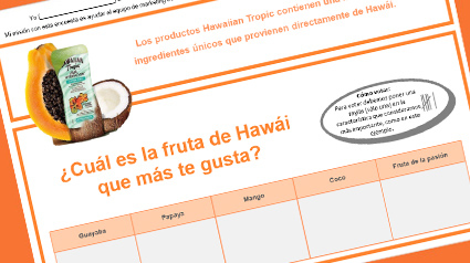 Encuesta sobre ingredientes de Hawái para compartir con nuestro entorno