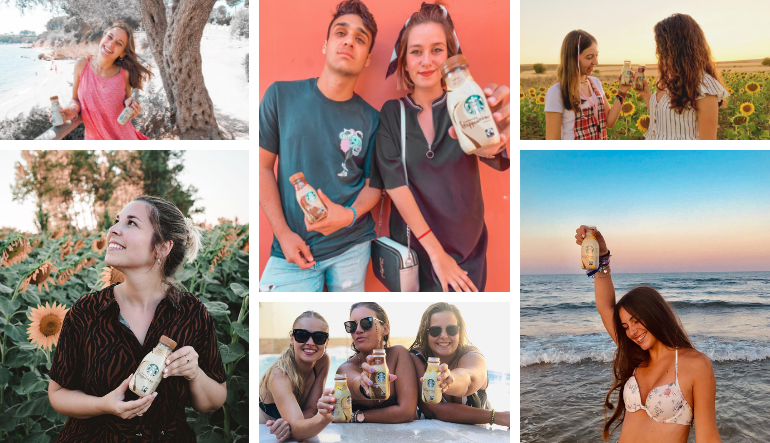 aliciabaeza, Annaarrabal, Ireanlop, Sandrustt, Carmensrn y Albalobel con #MyFrappuccino.