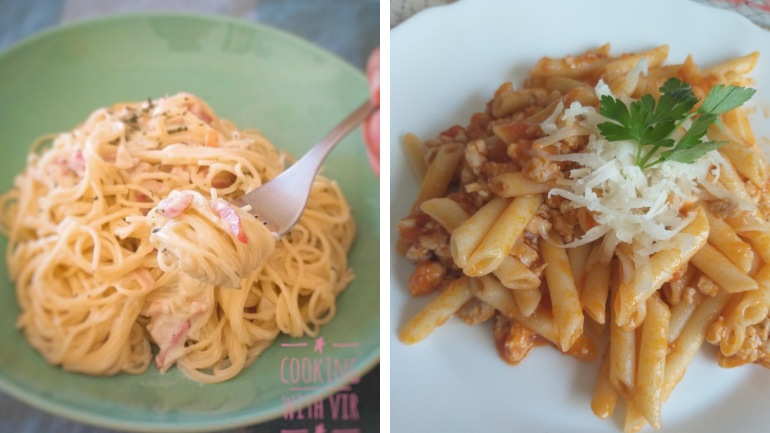 Virginiacruiz y AnaaS4 comparten sus recetas con PastaFINA y Gallo Clásica.