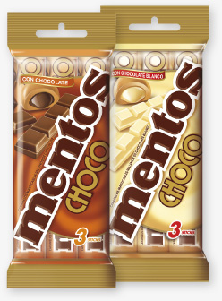 Mentos Choco: un delicioso toffee blando relleno de chocolate.