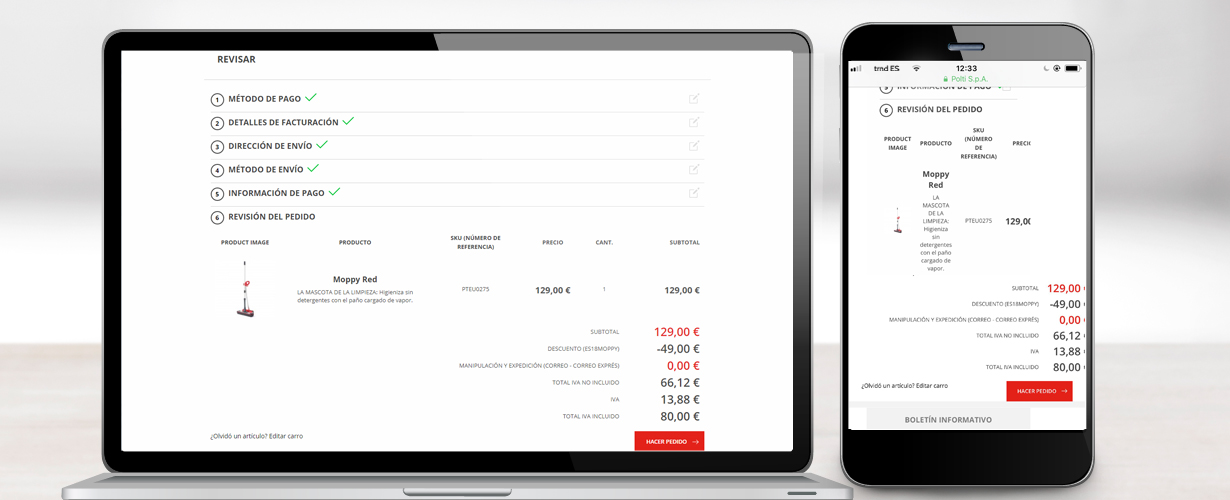 Por último, revisaremos los detalles de nuestro pedido.