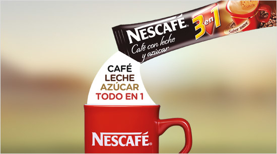   Los sobres de NESCAFÉ 3en1 son muy cómodos porque nos simplifican la preparación: en un sobre tenemos el café, la leche y el azúcar...