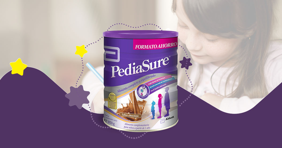 Pediasure polvo chocolate lata de 400gr es un alimento completo y  equilibrado para niños de 1 a 10 años.