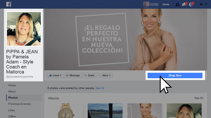 Los interesados pueden obtener mucha información en su página de Facebook y, haciendo clic en Shop Now...