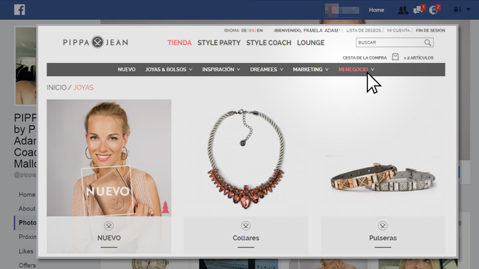 ... ¡acceder directamente a la Boutique online de la Style Coach!