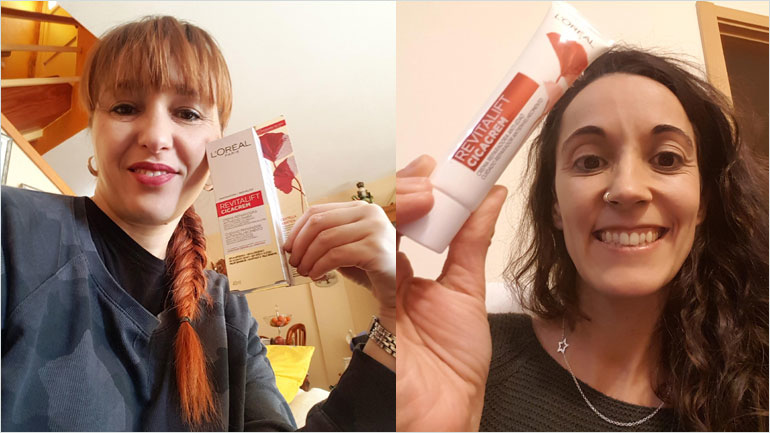 Las trndianas Amparomartinez y Trastiviris probando Revitalift Cicacrem. 