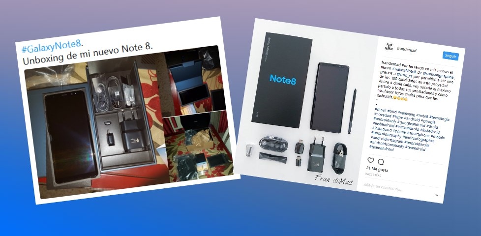 Samsung Galaxy Note8 en la red