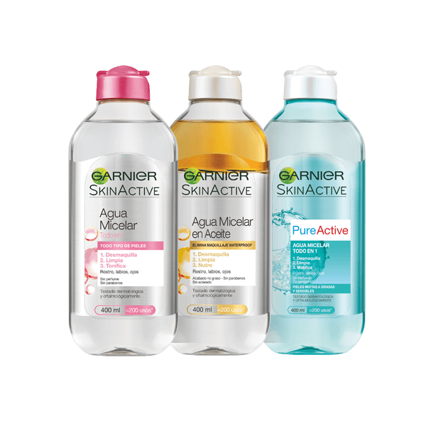 Los productos de la gama Agua Micelar de SkinActive