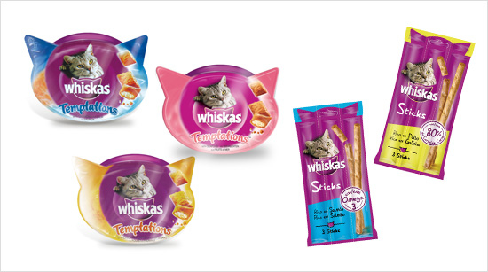  La gama Whiskas Premios se divide en dos categorías: premios de disfrute, para un capricho que les mima…