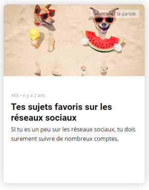 Tes sujets favoris sur les réseaux sociaux