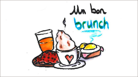 Ce qui me met de bonne humeur ? Un bon brunch ! Chocolat chaud, oeufs bénédictes, rien de tel pour me faire sortir du lit. :)