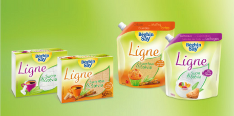 Ligne au Sucre & aux extraits de Stévia : le même pouvoir sucrant avec 2 fois moins de sucre qu'un sucre traditionnel