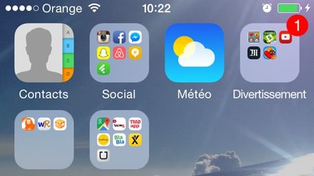 Te voici sur ton écran d'accueil.