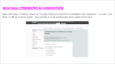 Candidater à un projet trnd