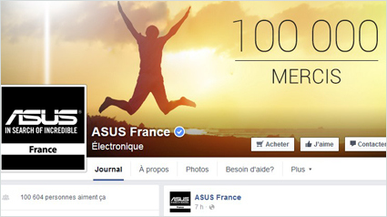 ASUS sur les réseaux sociaux. 