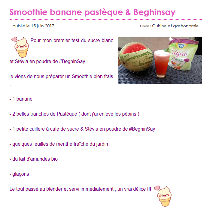 Avis Beauté Addict Ligne au Sucre & aux extraits de Stévia