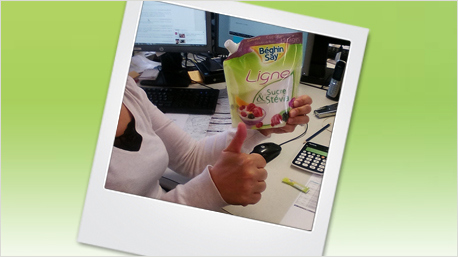 Béghin Say Ligne au Sucre & aux extraits de Stévia au bureau. 