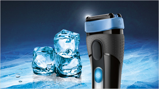 Braun ºCoolTec est le 1er rasoir au monde à intégrer une technologie active rafraîchissante.