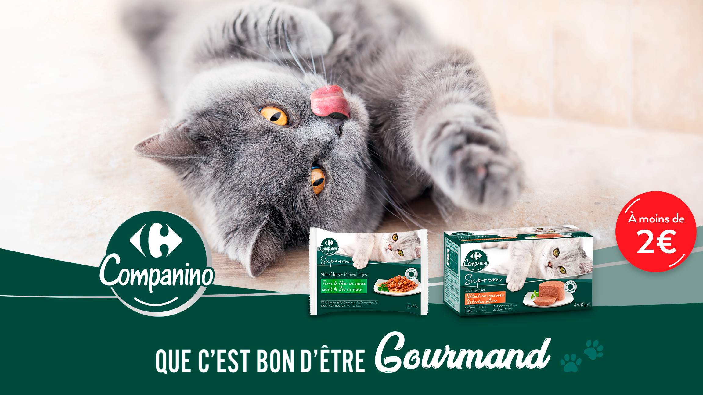 Faites découvrir à votre chat les recettes raffinées de Carrefour Companino Suprem !