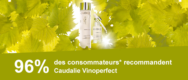 96% des consommateurs* recommmandent Caudalie Vinoperfect