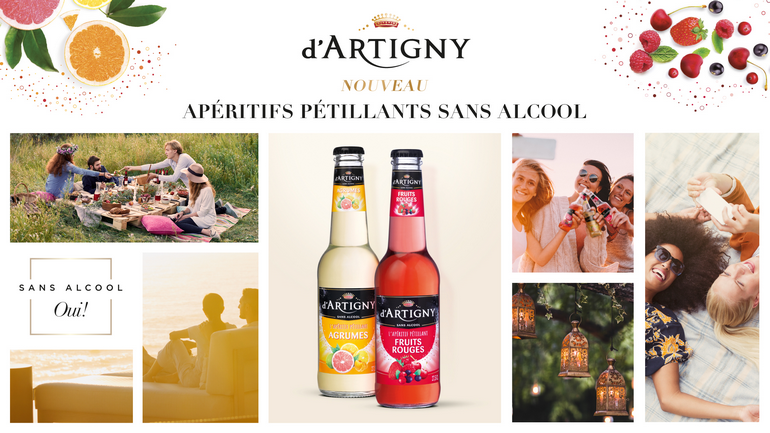 nouvelle gamme d’Apéritifs Pétillants sans alcool d’Artigny.