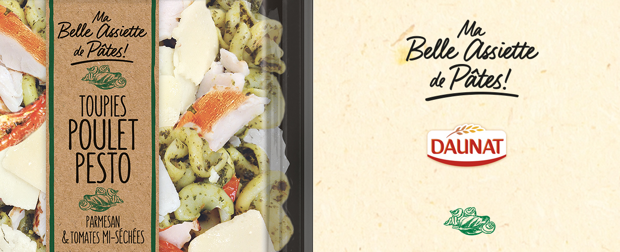 Toupies poulet pesto, parmesan & tomates mi-séchées