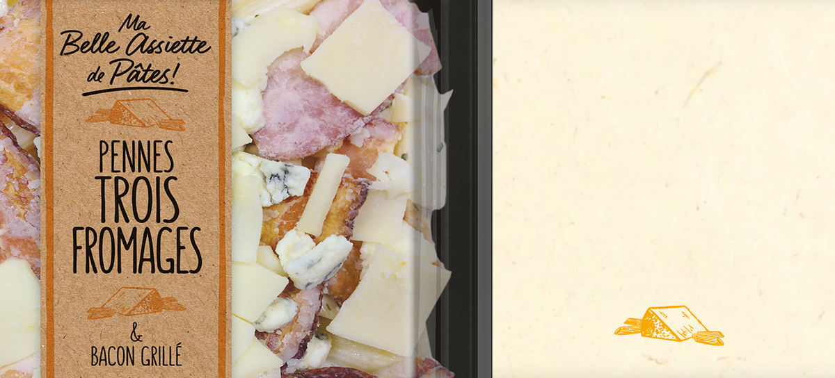 Pennes trois fromages & bacon grillé