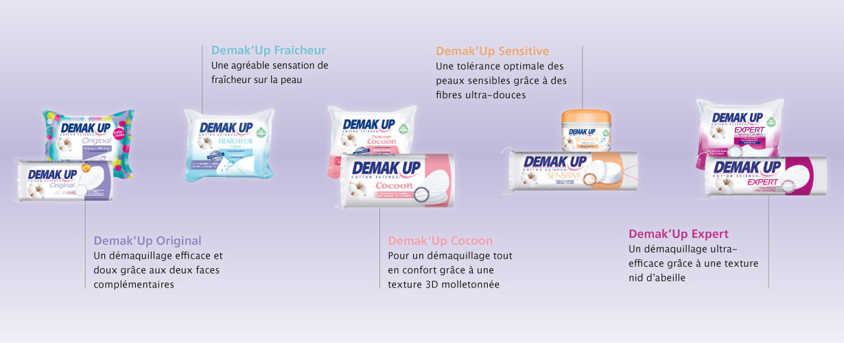 Et pour les plus curieuses, Demak’Up propose une gamme complète de cotons et lingettes démaquillantes pour une peau parfaitement démaquillée tout au long de l’année ! 