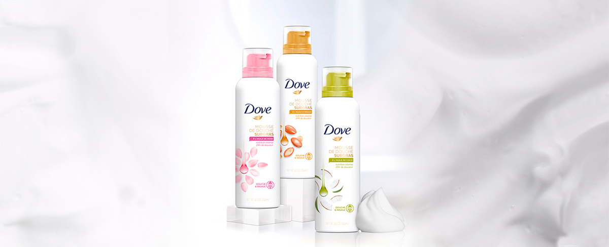 Mousse de douche Surgras Dove