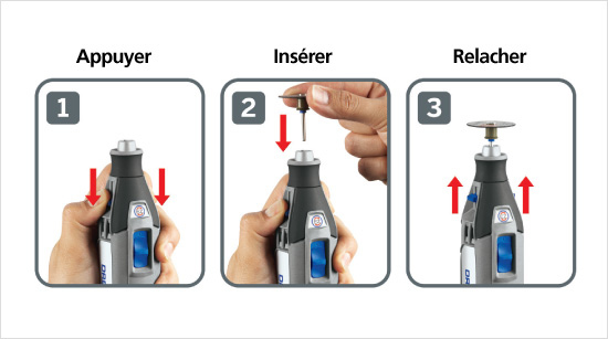 Doté d’un système innovant EZ Change, le changement d’accessoire s'effectue sans clé, en 3 gestes simples.