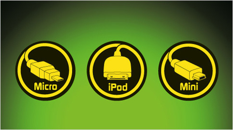 Avec le chargeur USB portable Duracell, différents câbles peuvent être utilisés : micro-USB (fourni avec le chargeur), mini-USB ou encore un câble pour les appareils Apple (iPhone, iPod…).