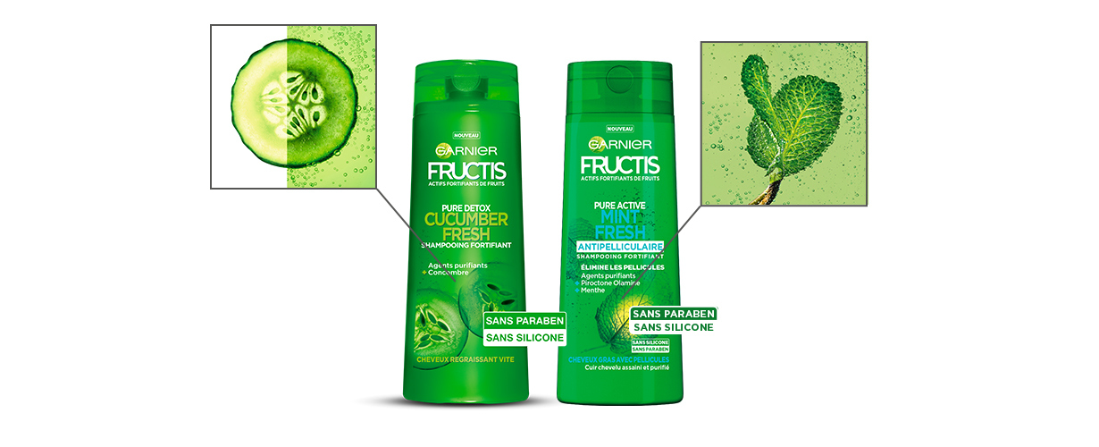 Et pour les cheveux normaux ou à tendance pelliculaire : les shampooings MINT FRESH et CUCUMBER FRESH !